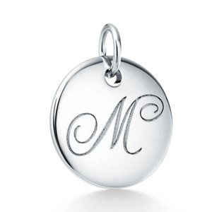 Tiffany & Co Initial "M" Charm with Chain